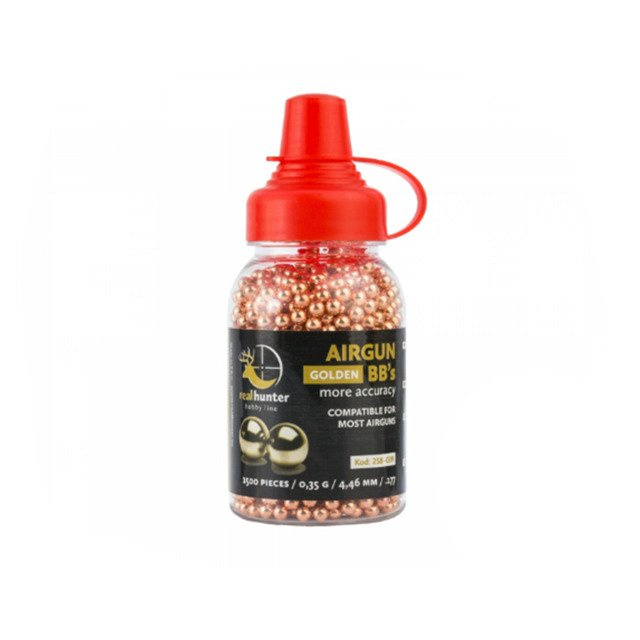 Steel BB Pellets RealHunter Hobby Line Golden .177 cal 1500 pcs